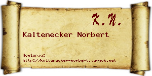 Kaltenecker Norbert névjegykártya